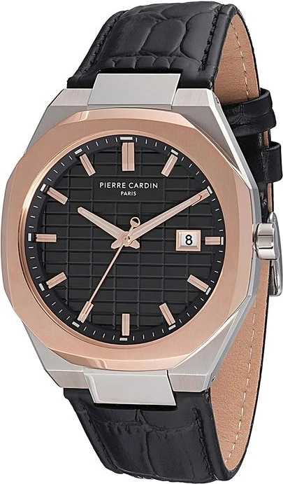 Часы Pierre Cardin Black Leather Dress Watch