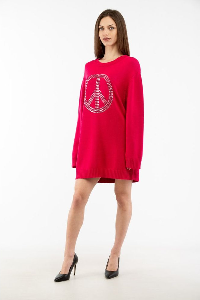 Fuchsia Wool Casual Dress Moschino