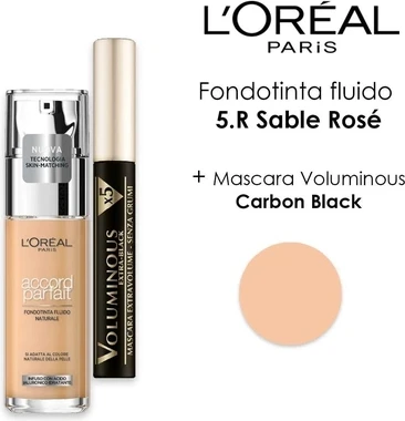 Тональная основа L'Oreal Accord Parfait Sable Ros Тушь Voluminous