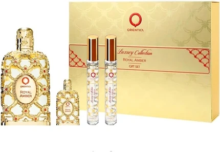 Royal Amber Eau de Parfum 4 Piece Gift Set By Orientica