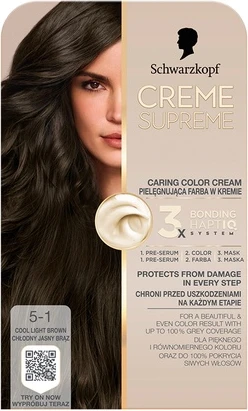 Creme Supreme Hair Color Schwarzkopf Shade 51 Brown