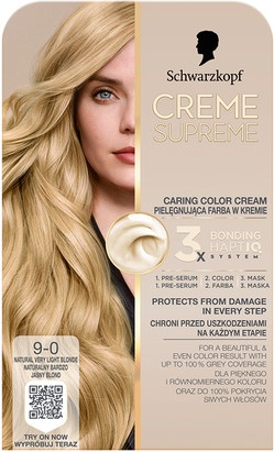Schwarzkopf Creme Supreme Hair Color Shade 90 Natural Light Blonde