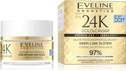 Antiwrinkle Cream Eveline 24k Gold & Caviar