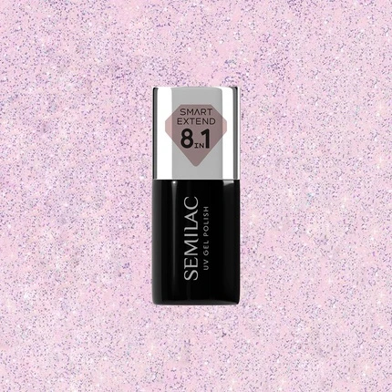 Semilac Smart Extend Гибридный лак для ногтей Glitter Delicate Pink № 806