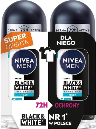 Antiperspirant Rollon Nivea Men Black & White Invisible Fresh Duo