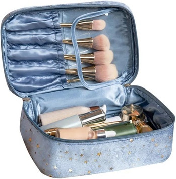 Cosmetic Bag Ecarla Foldable Cosmetic Bag With 2in1 Insert Blue Ks97n