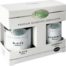 Таблетки Power Health Classics Platinum Range Витамин D-Vit3 5000 МЕ 60 таблеток и Витамин C 1000 мг 20 таблеток