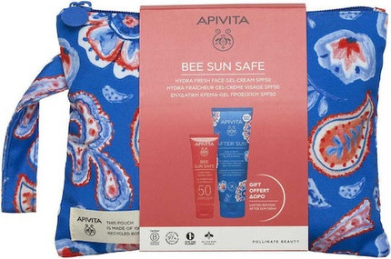 Гель-крем для лица Apivita Bee Sun Safe Hydra Fresh с SPF50 и успокаивающим гелем-кремом после загара