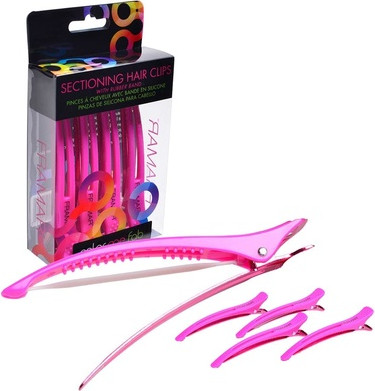 Зажимы для разделения волос Framar Foil It Pink Elastic Band Sectioning Clips, 4 шт.