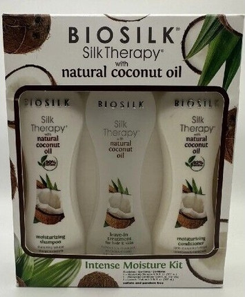 Biosilk Silk Therapy Natural Coconut Oil Intense Moisture Kit Trio
