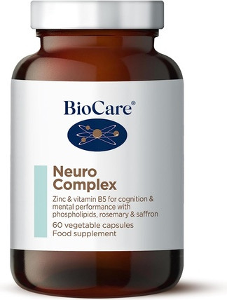 Biocare Neuro Complex Витамины с цинком C B5 для поддержки когнитивных функций, психического здоровья и хорошего самочувствия с розмарином и шалфеем в капсулах
