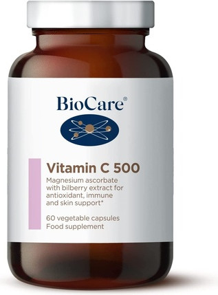 Капсулы Biocare Vitamin C 500 с аскорбатом магния и экстрактом черники