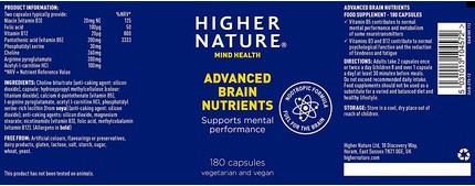 БАД Higher Nature Advanced Brain Nutrients