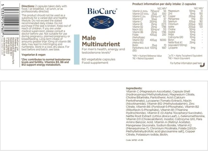 Мультивитаминные овощные капсулы Biocare высокой эффективности для мужского здоровья