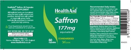 Веганские капсулы с шафраном Health Aid