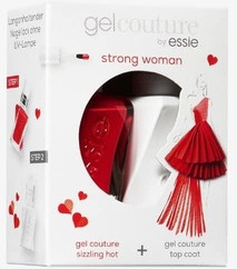 Подарочный набор лаков для ногтей Essie "Thank You Red" и быстросохнущее прозрачное верхнее покрытие