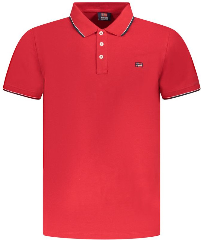 Red Cotton Polo Shirt Geographical Norway