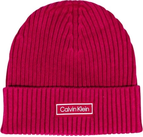 Шапка Calvin Klein PATCH CHUNKY RIB COTTON BEANIE