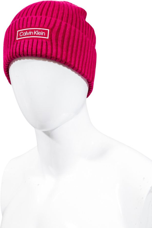 Шапка Calvin Klein PATCH CHUNKY RIB COTTON BEANIE