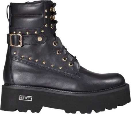 Boots Cult Black Leather Lace-Up Boots