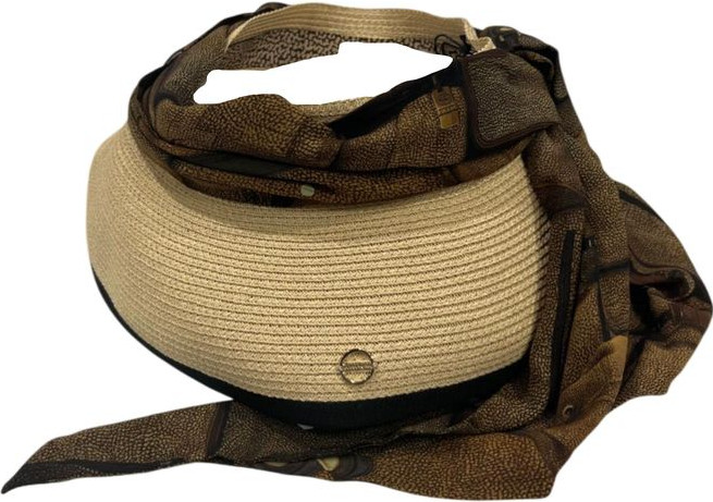 Visor Borbonese Beige Papier Women Hat With Scarf