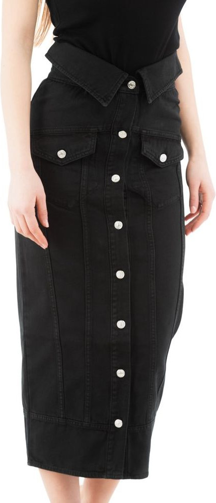Black Cotton Midi Skirt Moschino