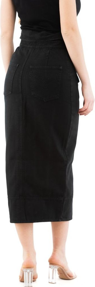 Black Cotton Midi Skirt Moschino