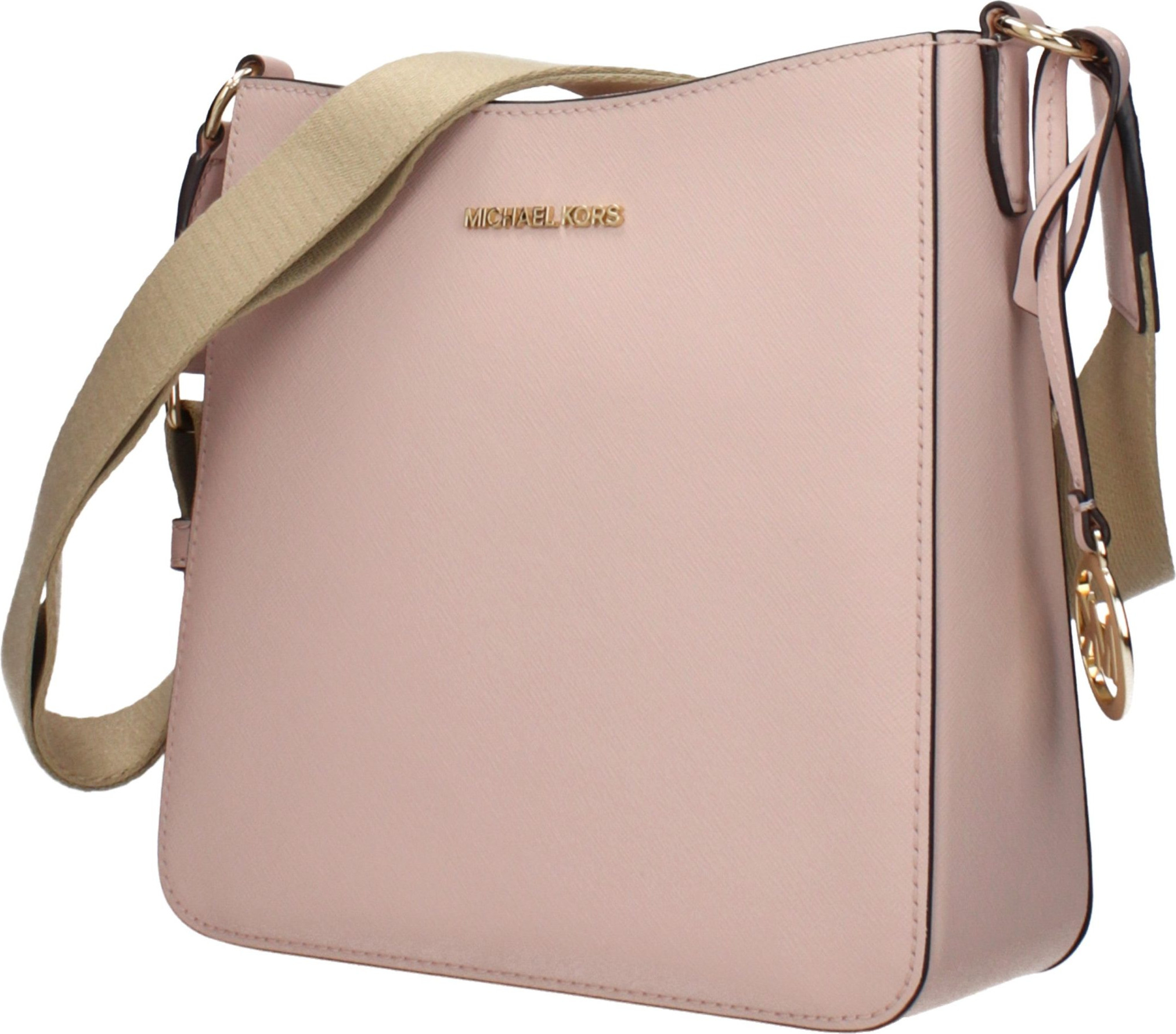 Розовая кожаная сумка на плечо Michael Kors