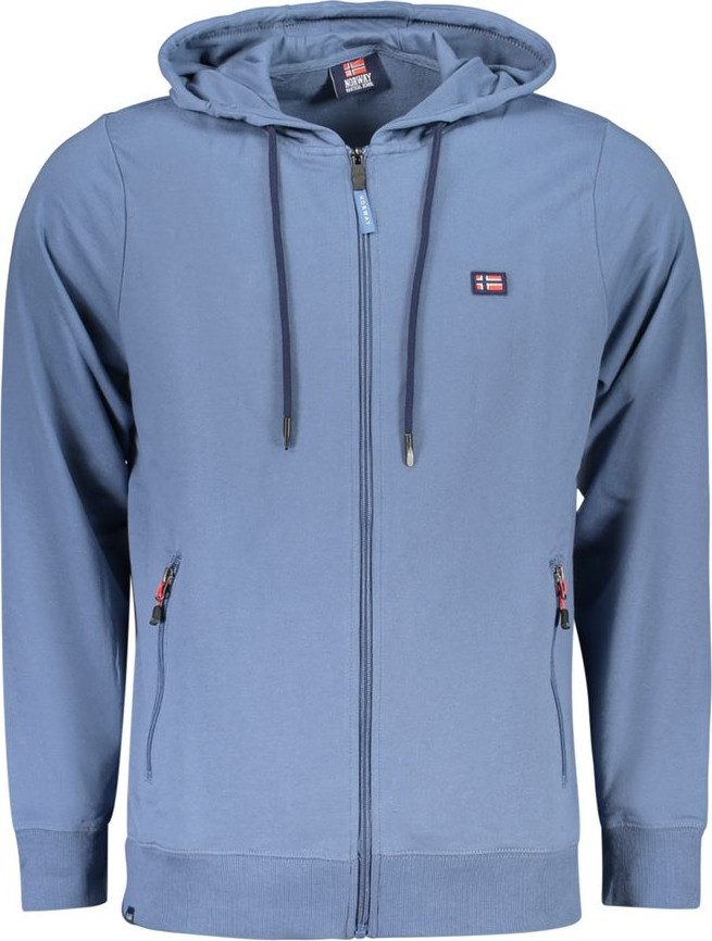 Sweatshirt Geographical Norway Blu Cotton Mens Sweatshirt with Hood