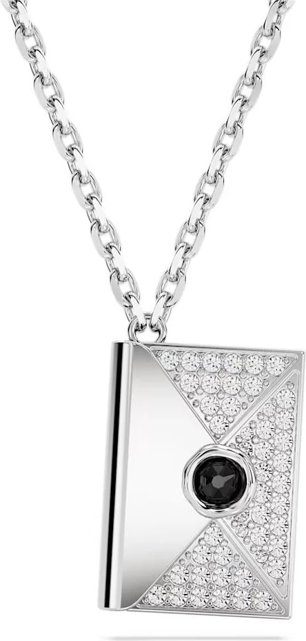Колье Swarovski Серое из Нержавеющей Стали