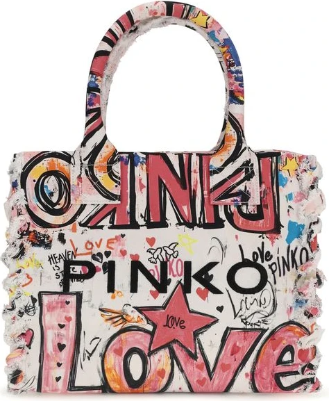 Сумка через плечо Pinko из хлопка розовая