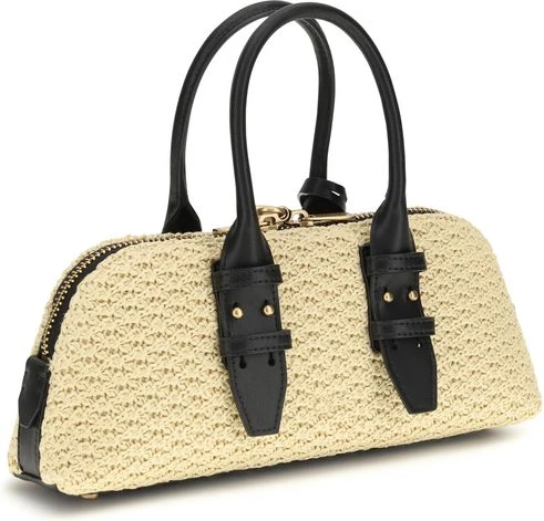 Beige Raffia Shoulder Bag Pinko