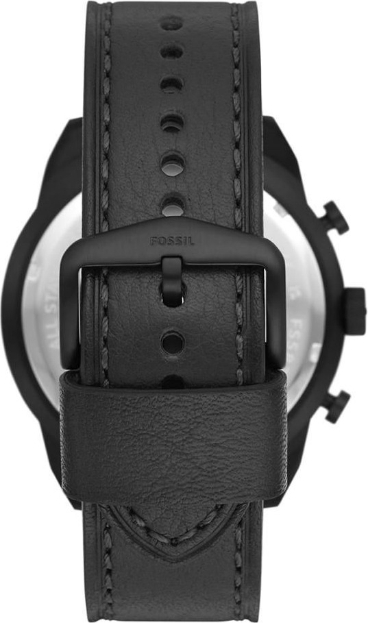 Часы Fossil Черная Кожа Спортивные