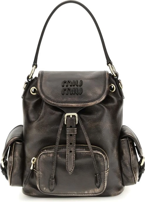 Backpack Miu Miu Brown Calf Leather Bos Taurus