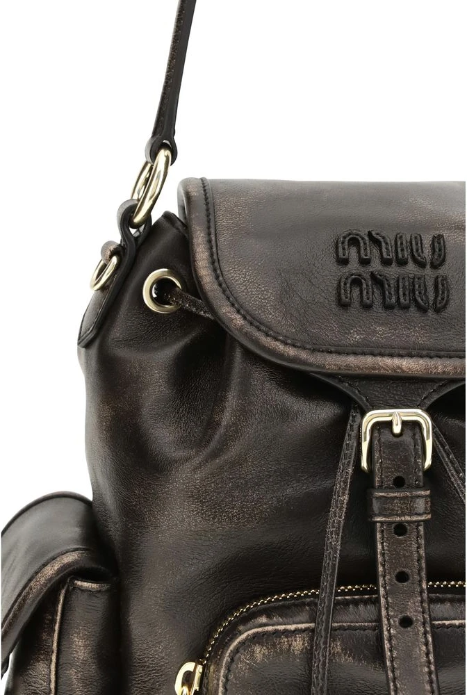 Backpack Miu Miu Brown Calf Leather Bos Taurus