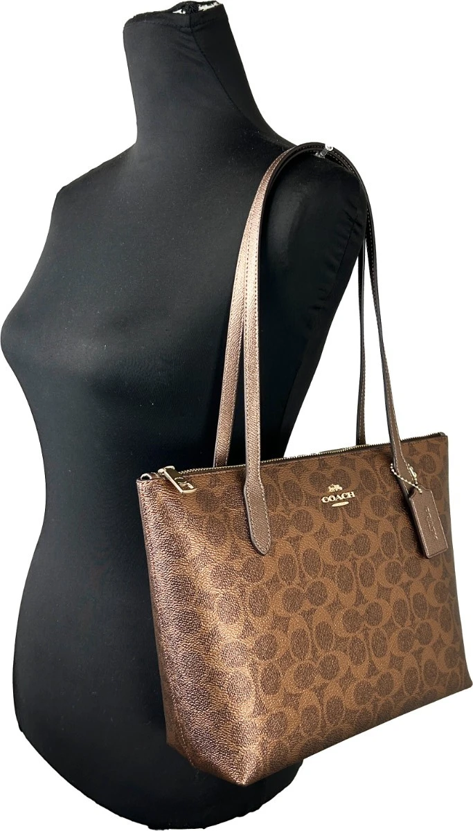 Tote Bag Coach Signature Fiona Zip Tote Bag