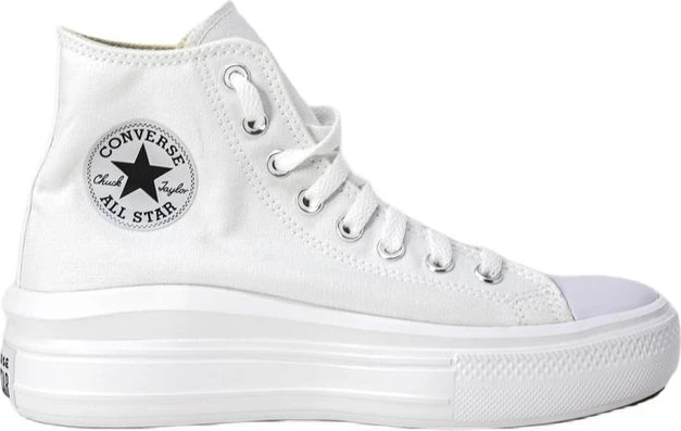 Белые высокие кроссовки Converse из хлопка