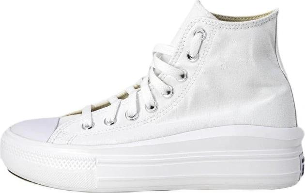 Белые высокие кроссовки Converse из хлопка