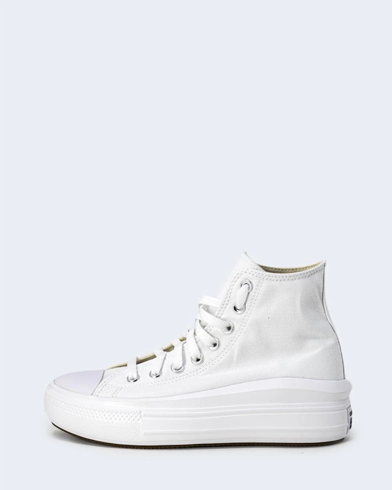Белые высокие кроссовки Converse из хлопка