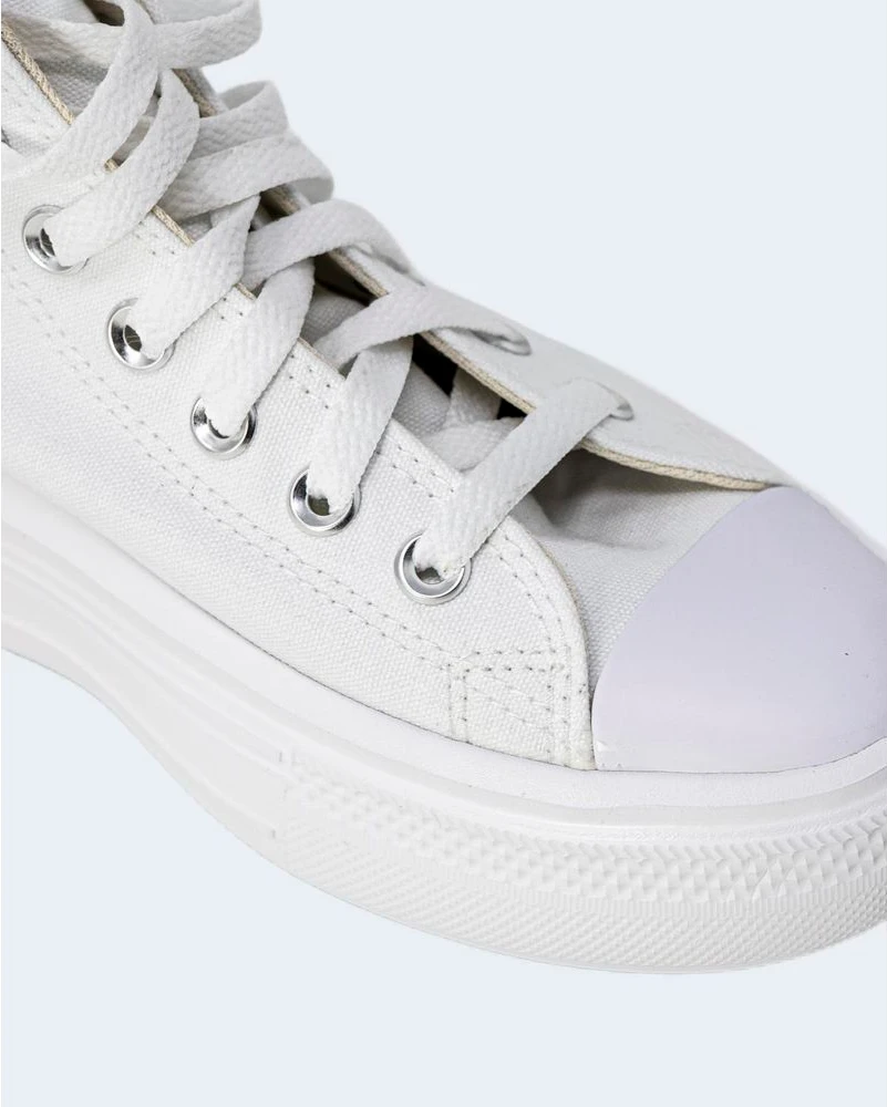Белые высокие кроссовки Converse из хлопка