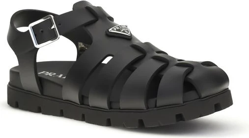 Sandals Prada Black Calf Leather Bos Taurus