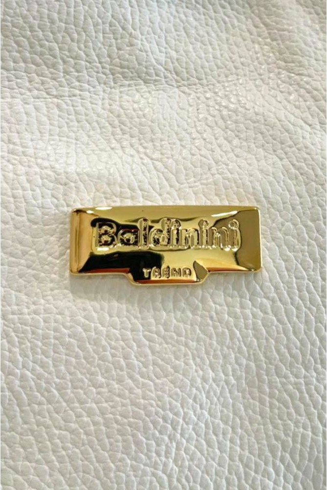 Бежевая клатч-сумка из кожи теленка Baldinini Trend