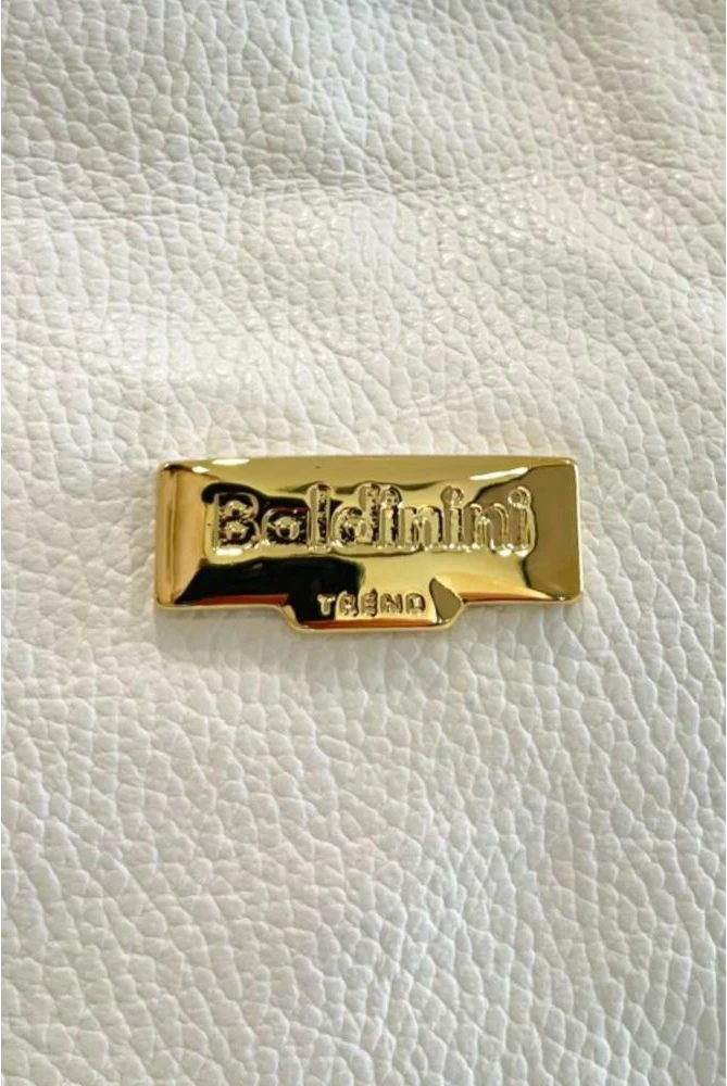 Бежевая клатч-сумка из кожи теленка Baldinini Trend
