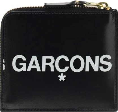 Кошелек Comme Des Garcons Черная Телячья кожа Bos Taurus