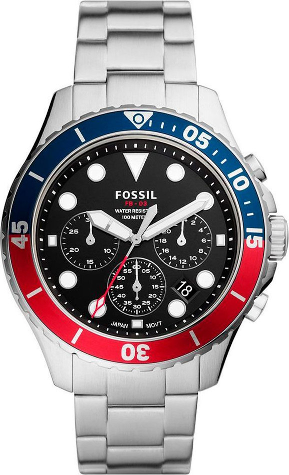 Часы Fossil Серые Спортивные Часы из Нержавеющей Стали