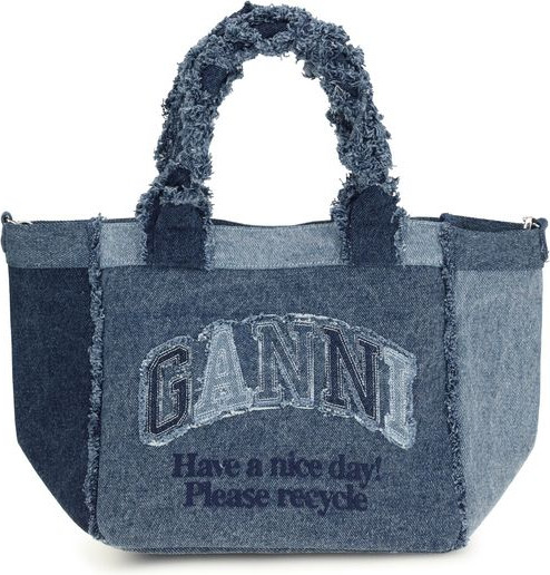 Сумка GANNI из синего хлопка