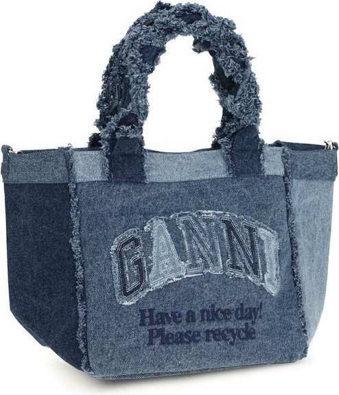 Сумка GANNI из синего хлопка