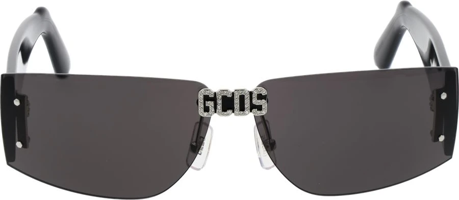 Чёрные пластиковые солнцезащитные очки GCDS