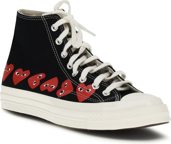 Sneakers Black Cotton High Top Sneakers Comme Des Garçons Play x Converse