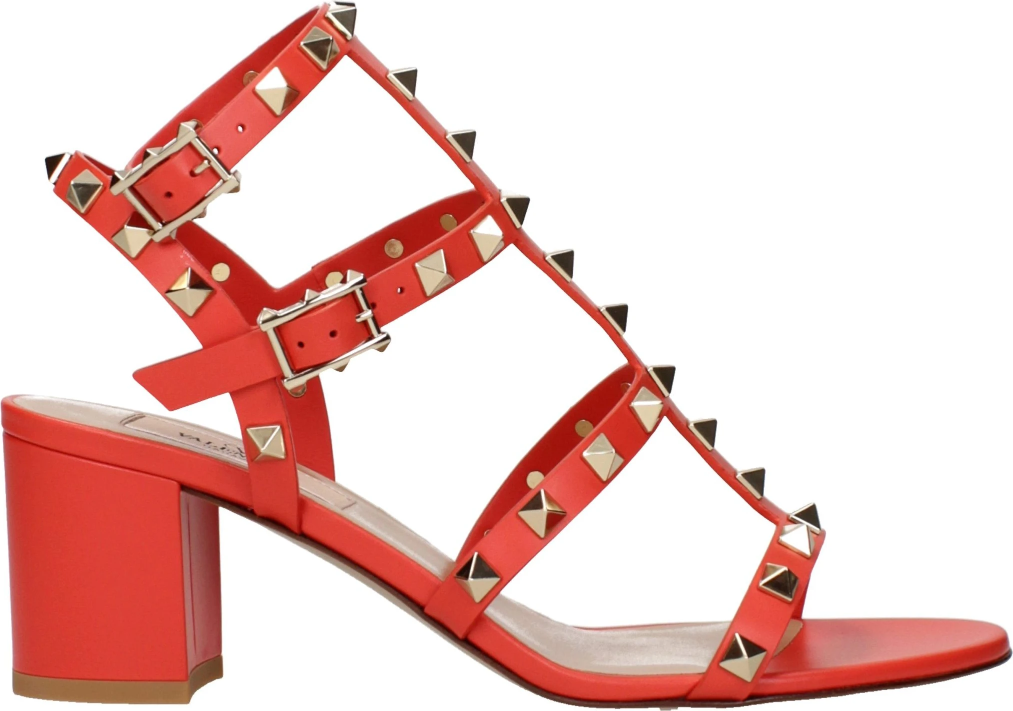 Sandals Valentino Garavani Orange Leather Platform Sandals